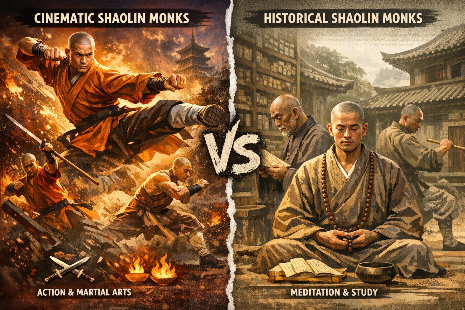The differences between cinematic Shaolin monks and historical ones.