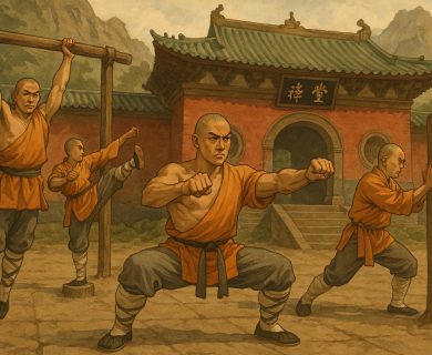 The training regimens depicted in Shaolin-based films.