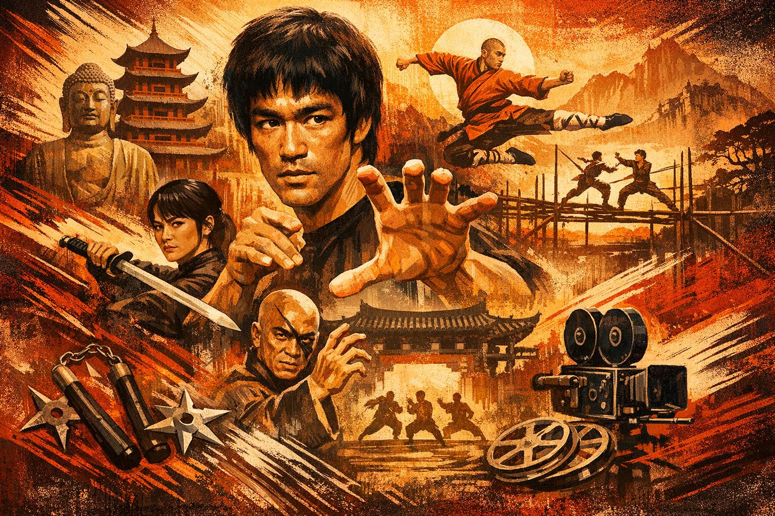 The visual style of Kung Fu and its cinematic influences.